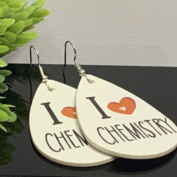 Chemistry Earring, Valentine Earring, Heart Earring, Teacher Earring, Science - Picture 5 of 5